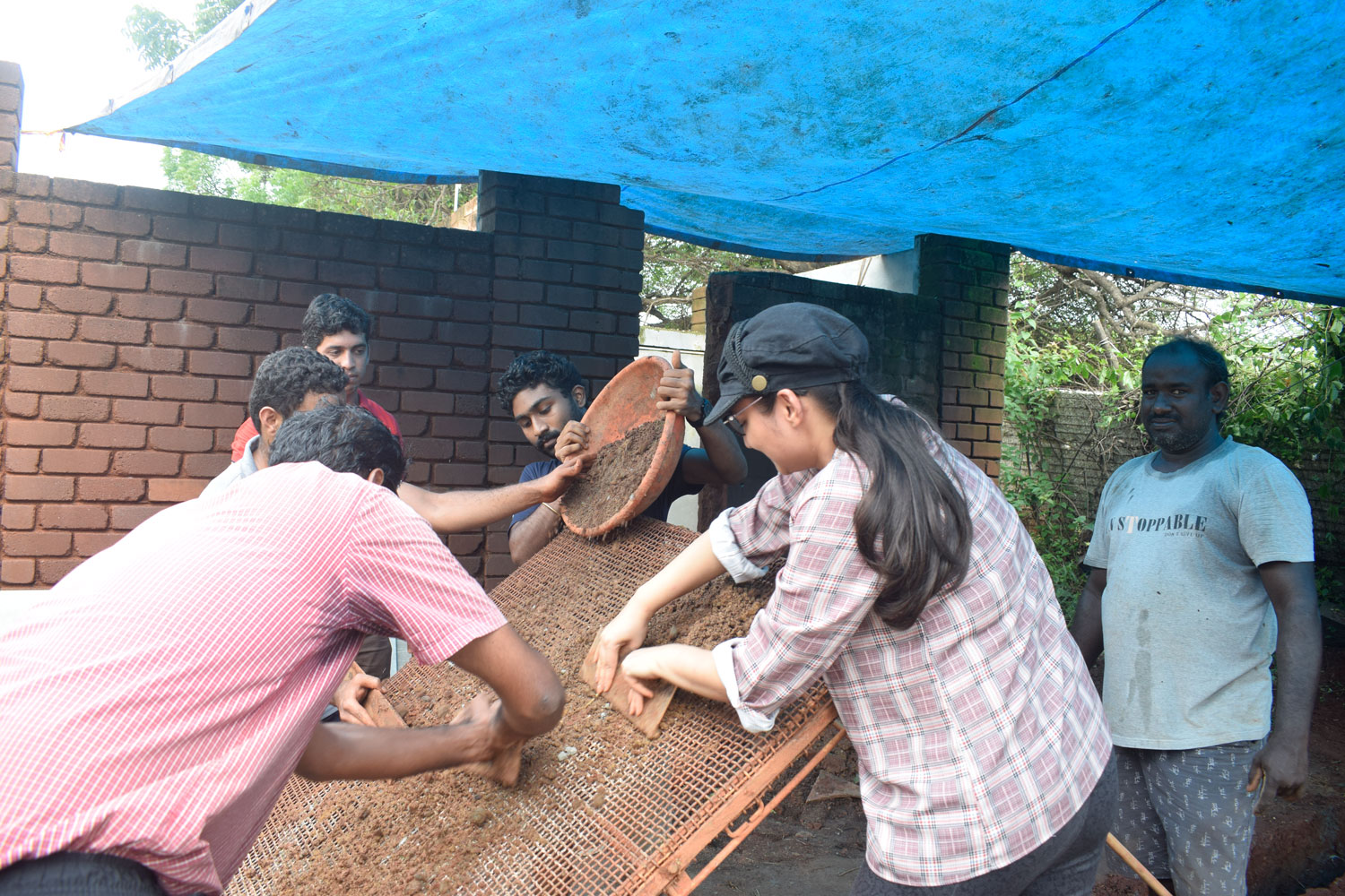 Sieving soil